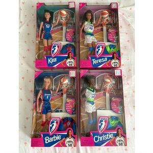 LOT OF 4 Barbie, Christie, Kira, and Teresa WNBA Dolls Circa 1998 In Box